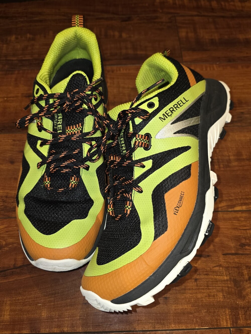 Merrell MQM Flex 2 Goretex Men's Hiking Shoes in Lime Green & Orange
